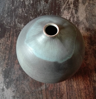 A beautiful grey ceramic vase
