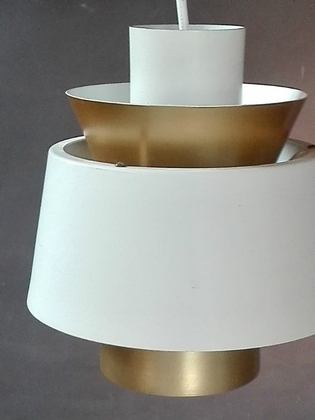 A Jorn Utzon pendant white and gold pendant light