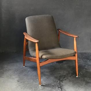 A newly upholstered vintage armchair