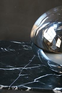 A vintage mirror glass table lamp