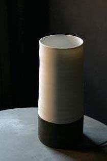 A white porcelain modern table lamp