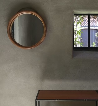 bamboo and rattan vintage round mirror