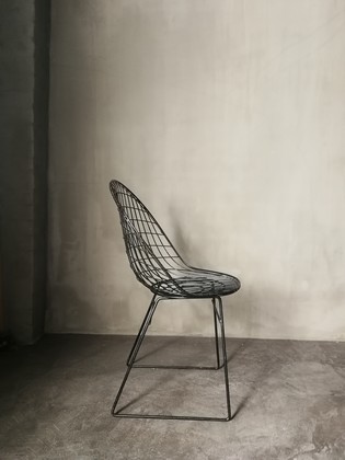 Black wire KM05 chair by Cees Braakman for Pastoe, 50s