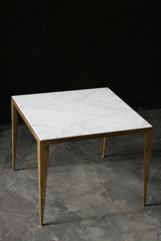 Brass and carrara side table