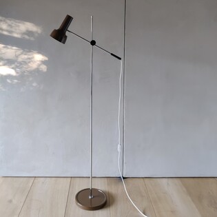 Brown and metal floorlamp by Jan Hoogervorst for Anvia