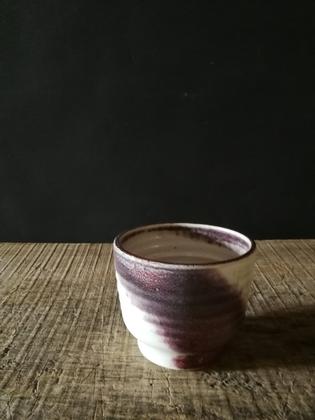 Ceramic vintage bowl with aubergine colour