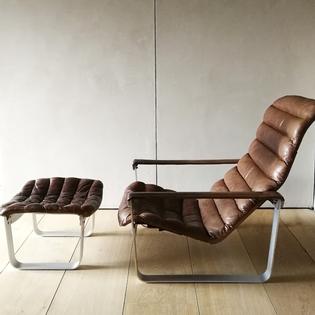 Lounge chair and ottoman by Ilmari Lappalainen