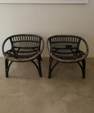 Original black rotan chairs