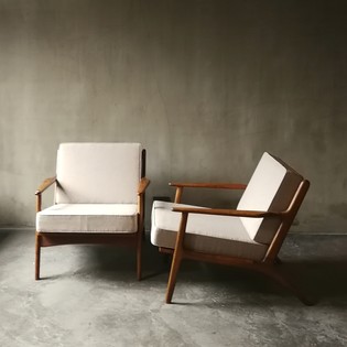 Pair of lounge armchairs newly upholstered brothers Thonet,Vienna '60
