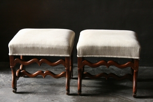 Pair of os-de-mouton stools