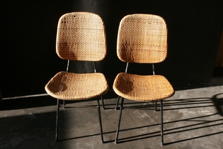 Pair of rotan chairs by Dirk van Sliedrecht