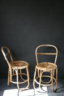Pair of small rotan chairs