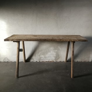 Primitive wooden farmers console table