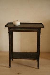 Small black patinated side table