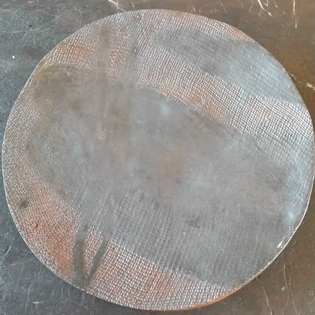 Unusual grey and red ceramic round plate