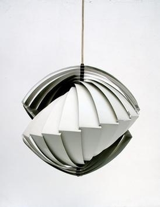 White Konkylie hanging lamp by Louis Weisdorf